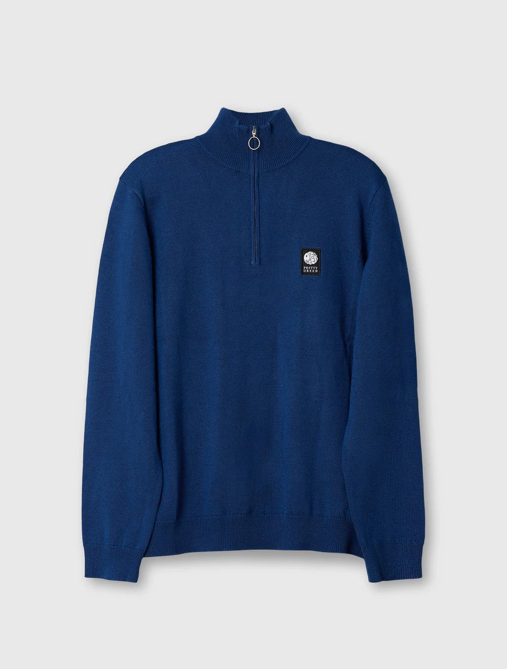 Pretty Green Merino Blend 1/4 Zip Jumper – Dark Blue
