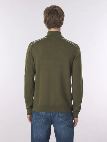 Pretty Green Merino Blend 1/4 Zip Jumper – Khaki
