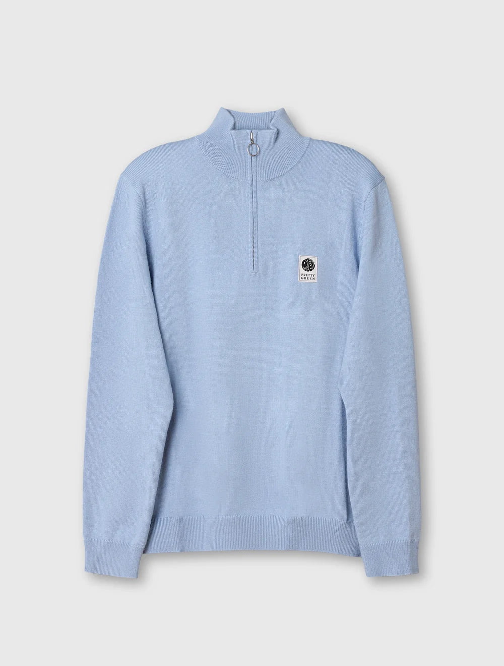 Pretty Green Merino Blend 1/4 Zip Jumper – Sky Blue