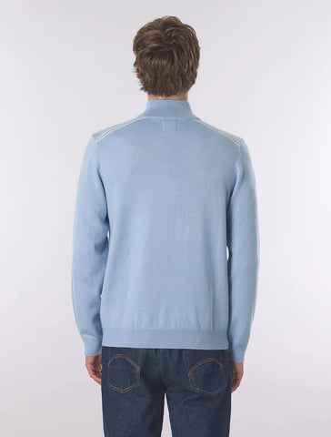 Pretty Green Merino Blend 1/4 Zip Jumper – Sky Blue