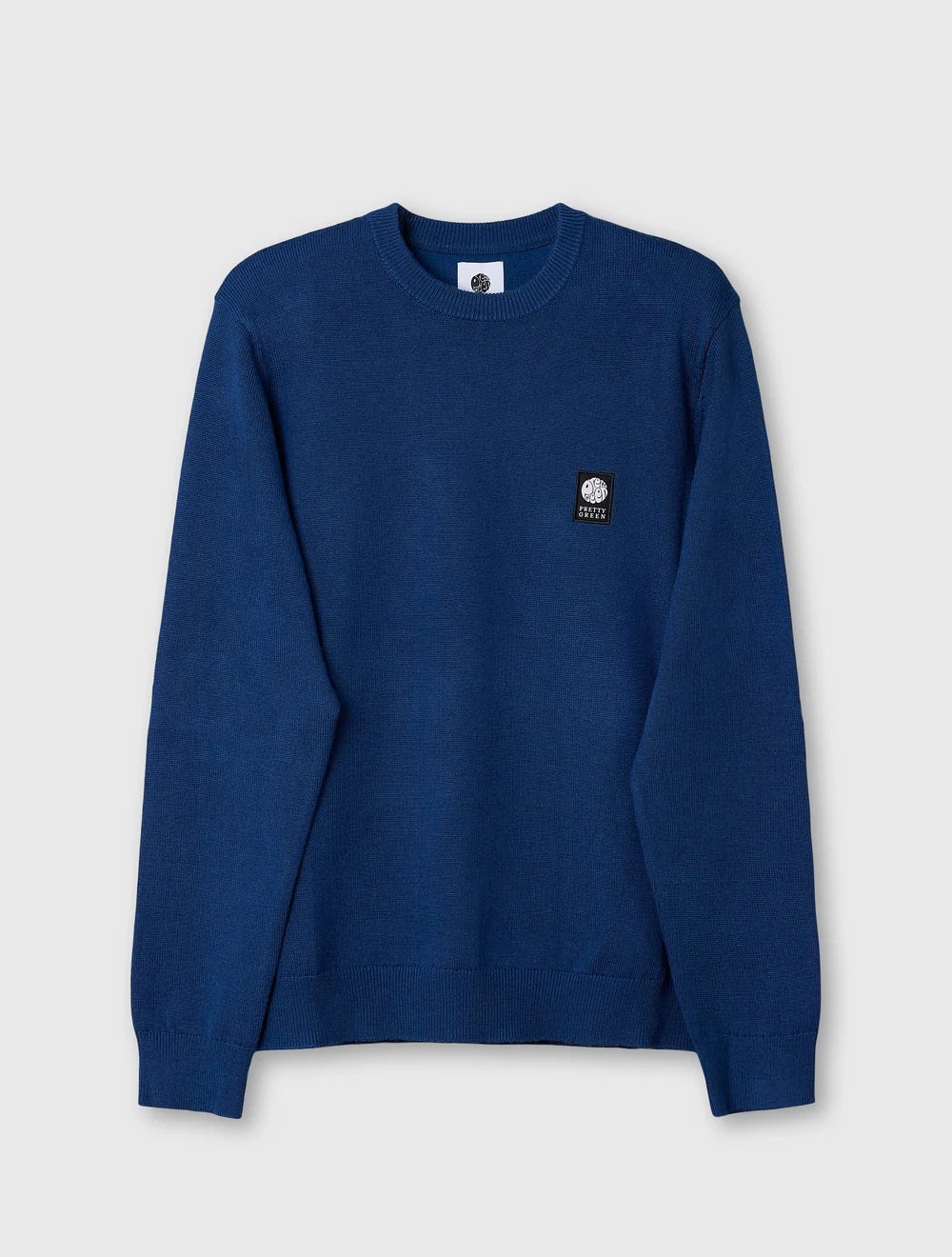 Pretty Green Merino Blend Crewneck Jumper – Dark Blue