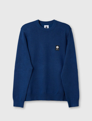 Pretty Green Merino Blend Crewneck Jumper – Dark Blue