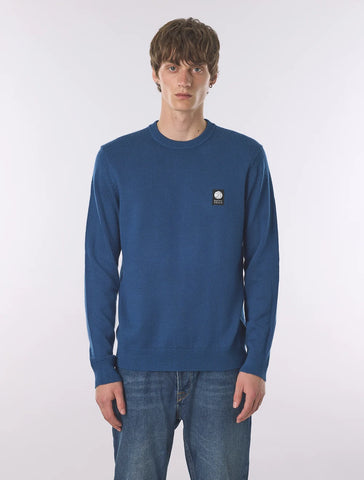 Pretty Green Merino Blend Crewneck Jumper – Dark Blue