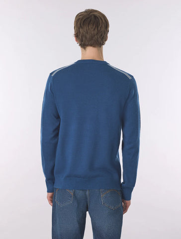 Pretty Green Merino Blend Crewneck Jumper – Dark Blue