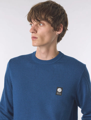 Pretty Green Merino Blend Crewneck Jumper – Dark Blue