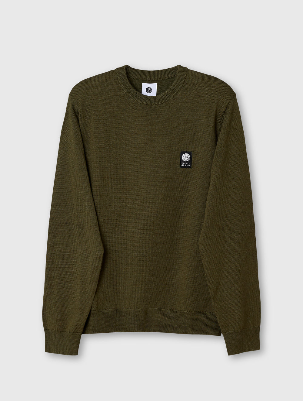 Pretty Green Merino Blend Crewneck Jumper –  Khaki