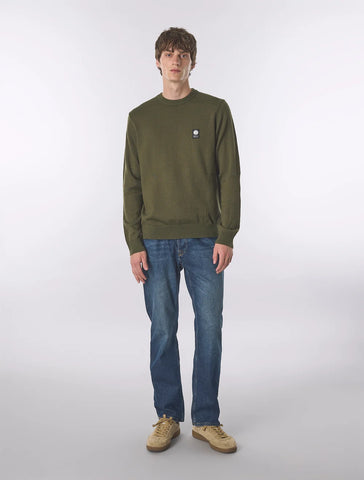 Pretty Green Merino Blend Crewneck Jumper –  Khaki