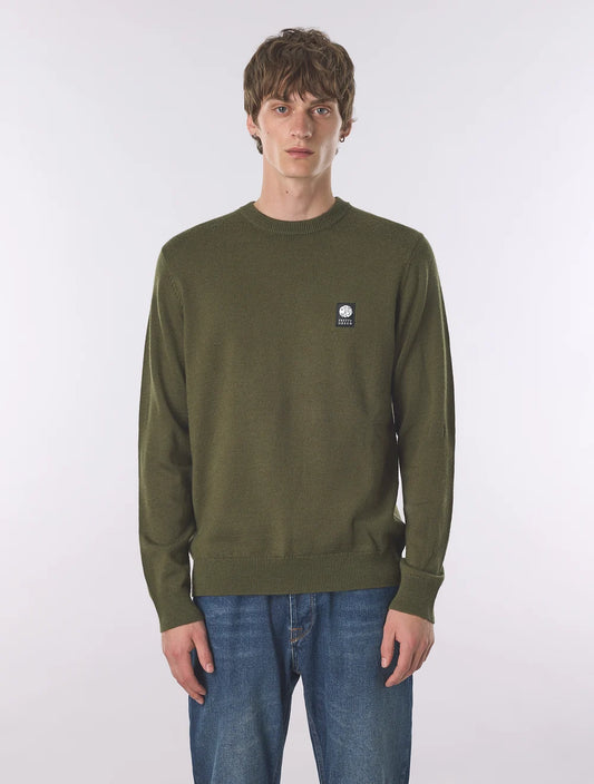 Pretty Green Merino Blend Crewneck Jumper –  Khaki
