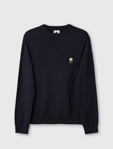 Pretty Green Merino Blend Crewneck Jumper – Navy