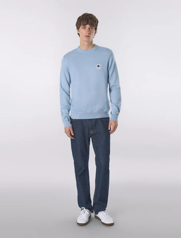 Pretty Green Merino Blend Crewneck Jumper –  Sky Blue