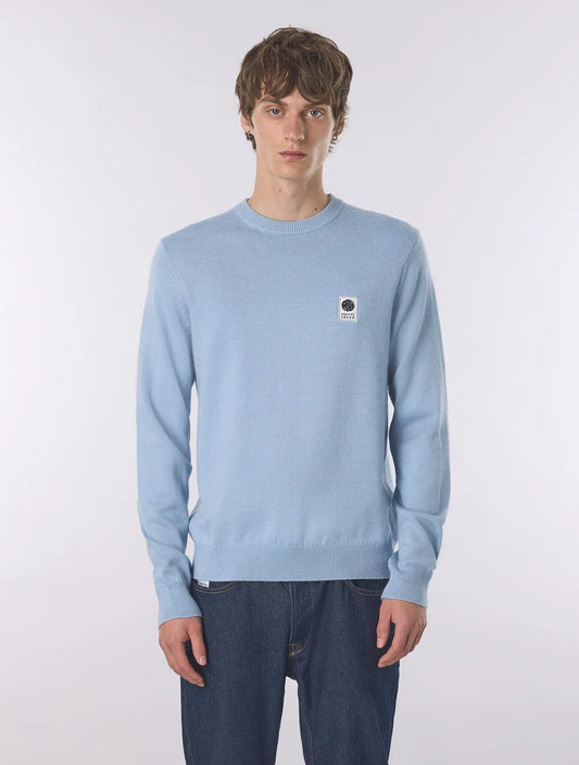 Pretty Green Merino Blend Crewneck Jumper –  Sky Blue