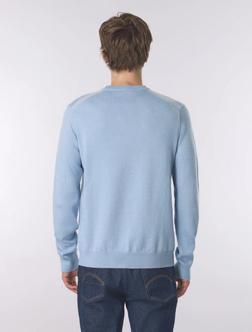 Pretty Green Merino Blend Crewneck Jumper –  Sky Blue