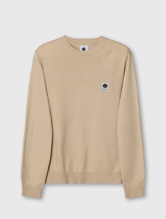 Pretty Green Merino Blend Crewneck Jumper – Stone