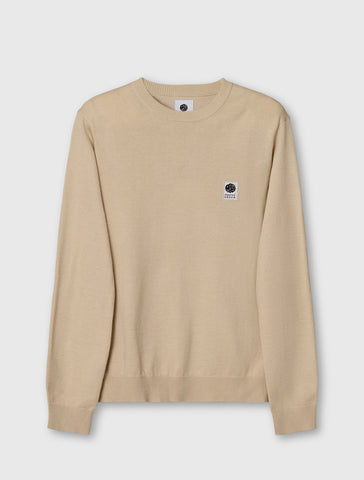 Pretty Green Merino Blend Crewneck Jumper – Stone