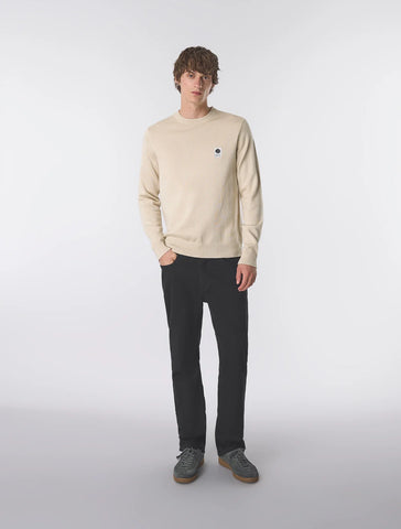 Pretty Green Merino Blend Crewneck Jumper – Stone