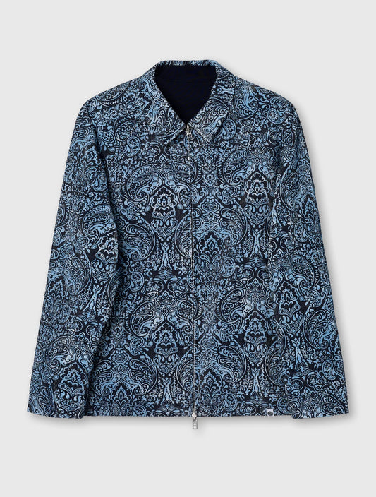 Pretty Green Rave On Reversible Paisley Jacket – Blue