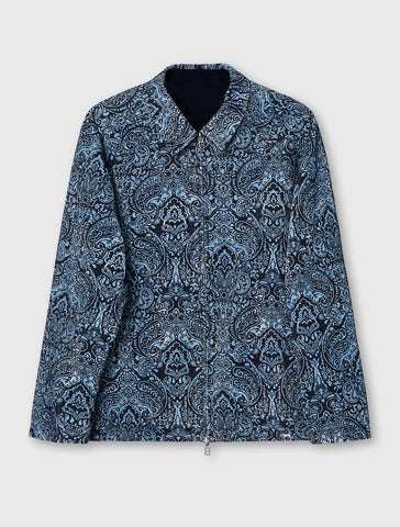 Pretty Green Rave On Reversible Paisley Jacket – Blue