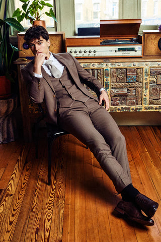 Marc Darcy HM5 Tan Three Piece Suit