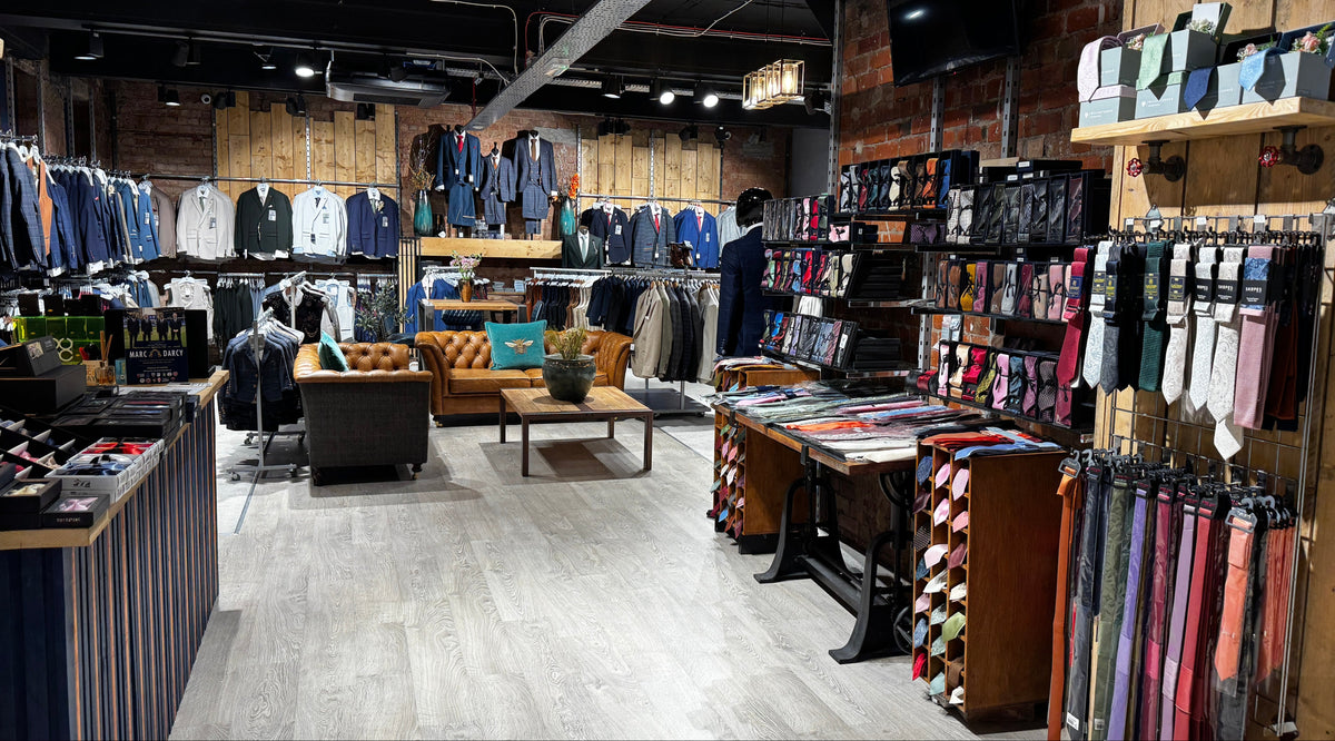 Collection of suits in a shop