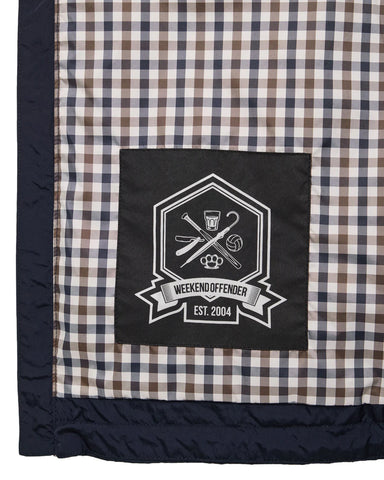 Weekend Offender Campania Check Windbreaker Jacket Navy