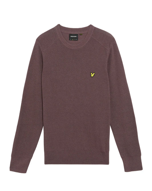 Lyle & Scott Engineered Rib Crew Neck Jumper – Espresso