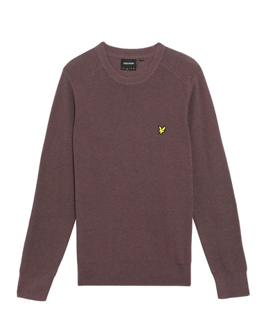 Lyle & Scott Engineered Rib Crew Neck Jumper – Espresso