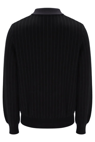 FILA Kobe Striped Knit Polo – Black
