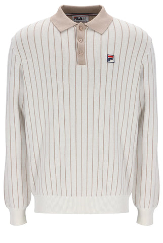 FILA Kobe Striped Knit Polo – Gardenia