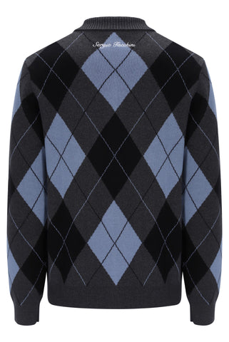 Sergio Tacchini Marco Knitted Cardigan – Charcoal Grey/Black/Blue