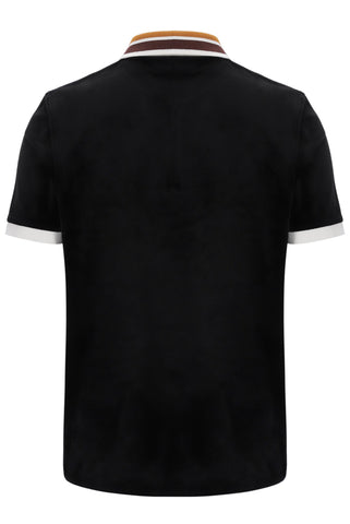 Sergio Tacchini Mahony Velour 1/4 Zip Polo – Black