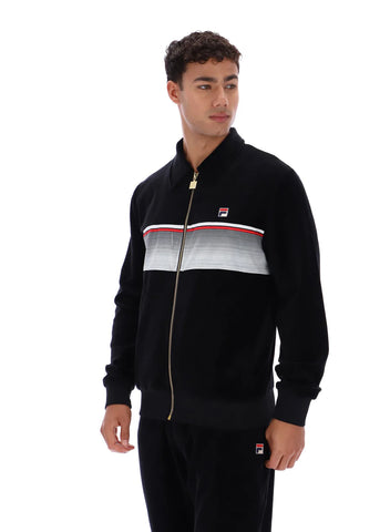 FILA Malakai Striped Track Top – Black