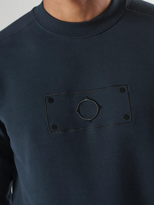 MA.Strum Blast Embroidered Badge Sweatshirt – Ink Navy