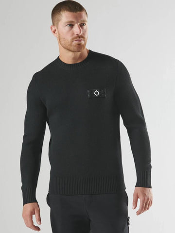 MA.Strum Montage Crew Knit Jumper– Jet Black