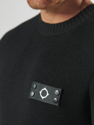 MA.Strum Montage Crew Knit Jumper– Jet Black