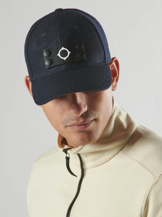 MA.Strum Wool Badge Cap – Ink Navy