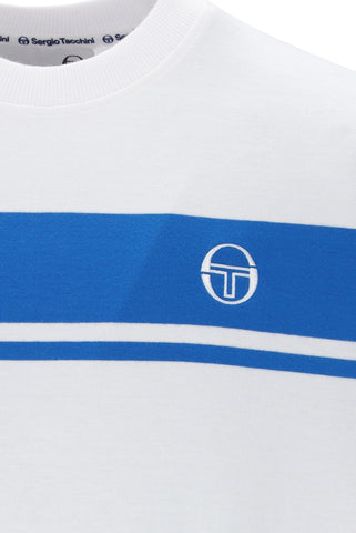 Sergio Tacchini Master T-Shirt – White/Princess Blue