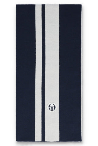 Sergio Tacchini Matchday Striped Scarf – Maritime Blue / Gardenia