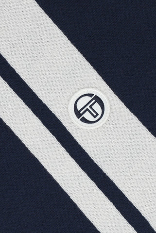 Sergio Tacchini Matchday Striped Scarf – Maritime Blue / Gardenia