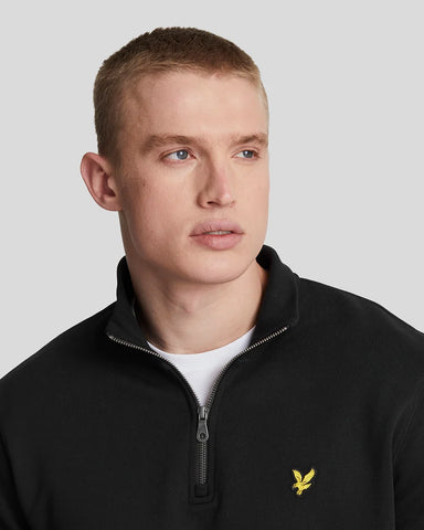 Lyle & Scott Loopback 1/4 Zip Sweatshirt – Black