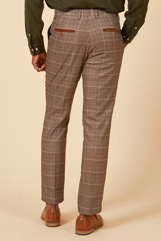 Marc Darcy Ray - Tan Check Three Piece Suit