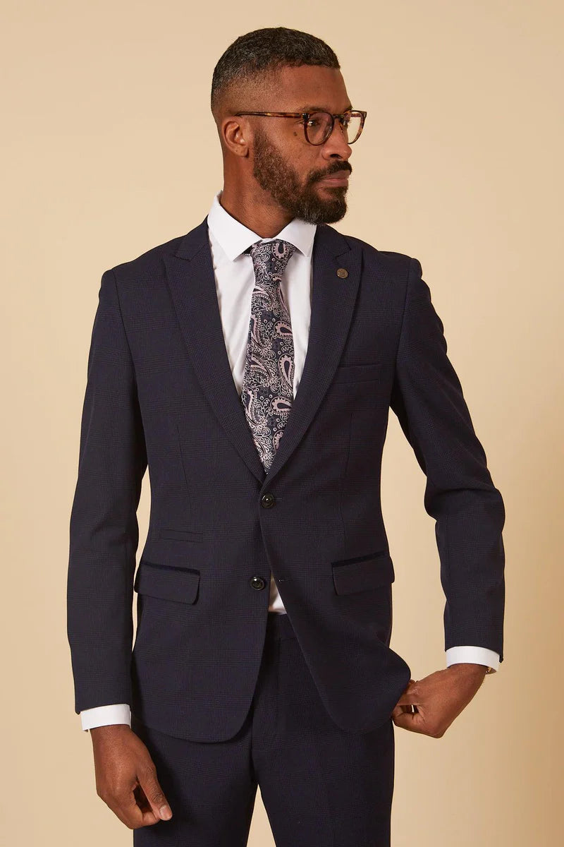 Marc Darcy Bromley Navy Check Two Piece Suit