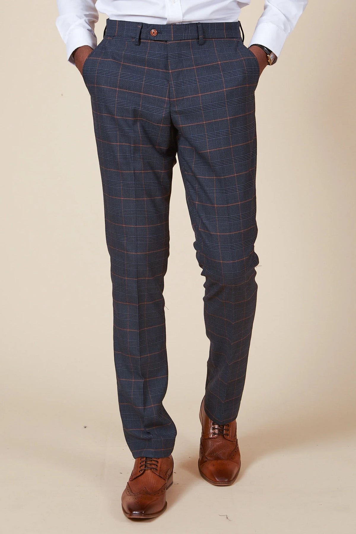Marc Darcy JENSON - Marine Navy Check Trousers