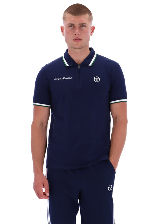 Sergio Tacchini Nanto Zip Polo Maritime Blue