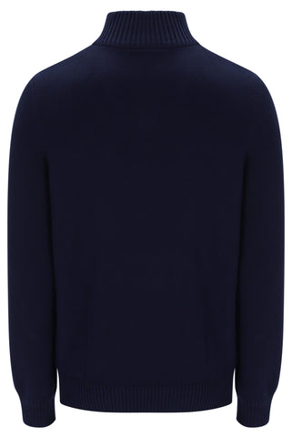 Sergio Tacchini New Dallas 1/4 Zip Knitted Jumper – Maritime Blue/Peyote