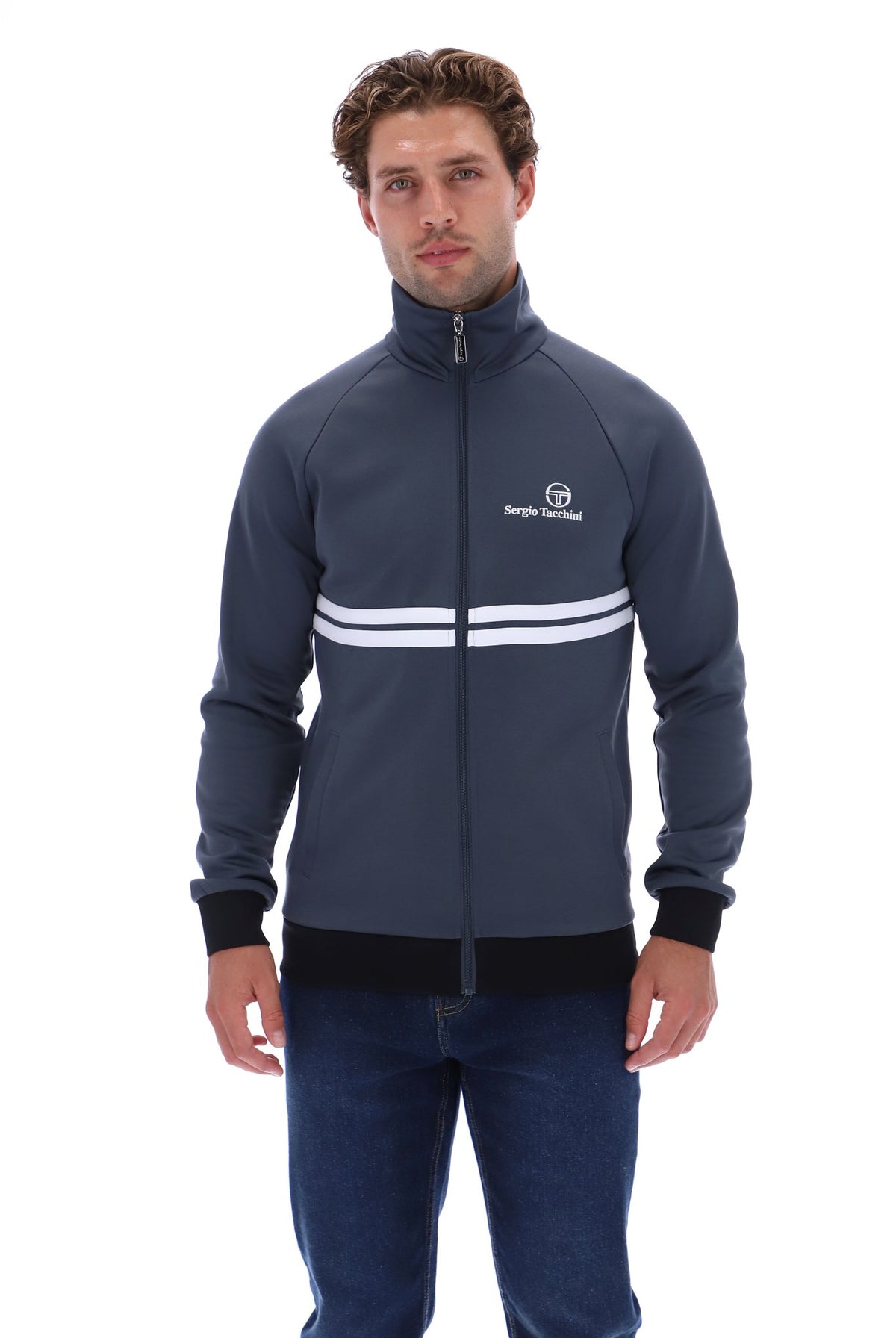 Sergio Tacchini Dallas Track Top – Turbulence/White