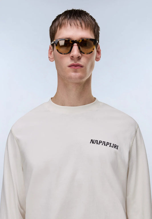 Napapijri Sol Long Sleeve T-Shirt – White Whisper