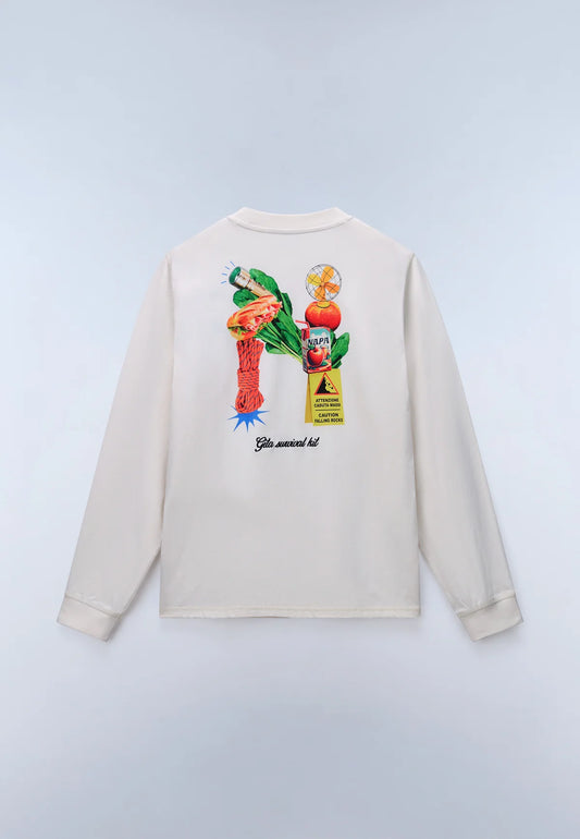Napapijri Sol Long Sleeve T-Shirt – White Whisper