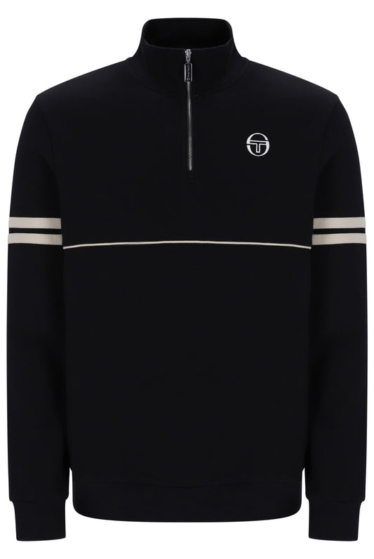 Sergio Tacchini Orion 1/4 Zip Sweatshirt – Black/Peyote