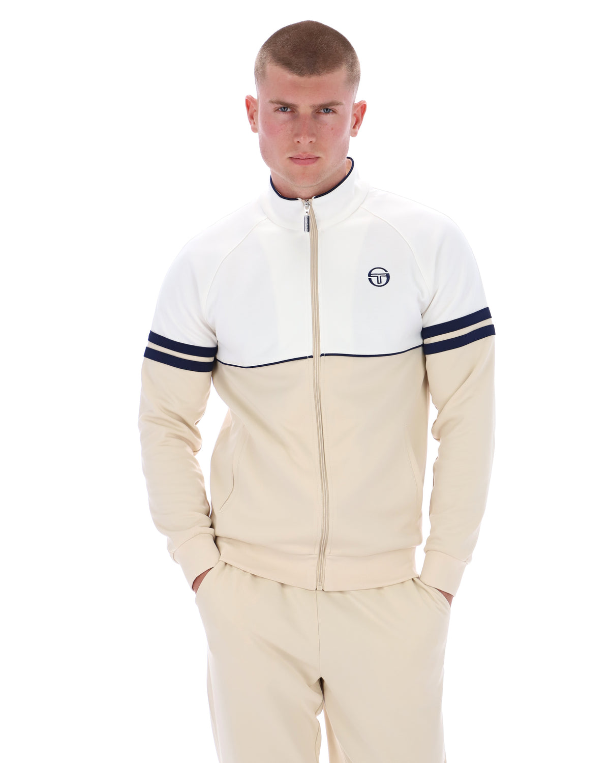 Sergio Tacchini Orion Track Top Jacket –  Gardenia / Sadshell