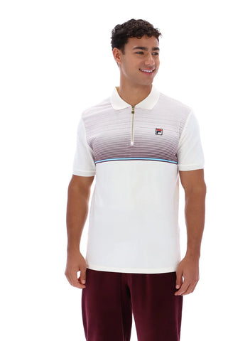 FILA Paco Zip Up Velour Polo – Gardenia